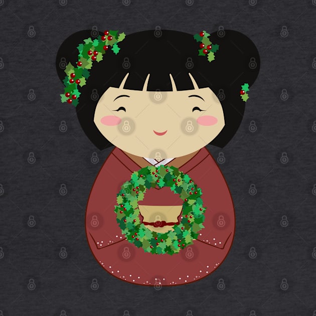 Kokeshi Christmas Wreath by Thedustyphoenix